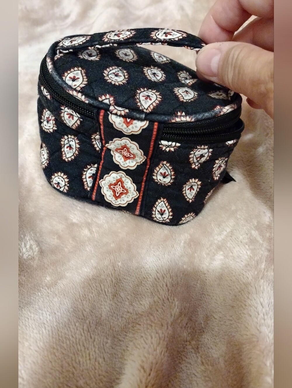 Vera Bradley Black Patterned Small Zip Travel Case